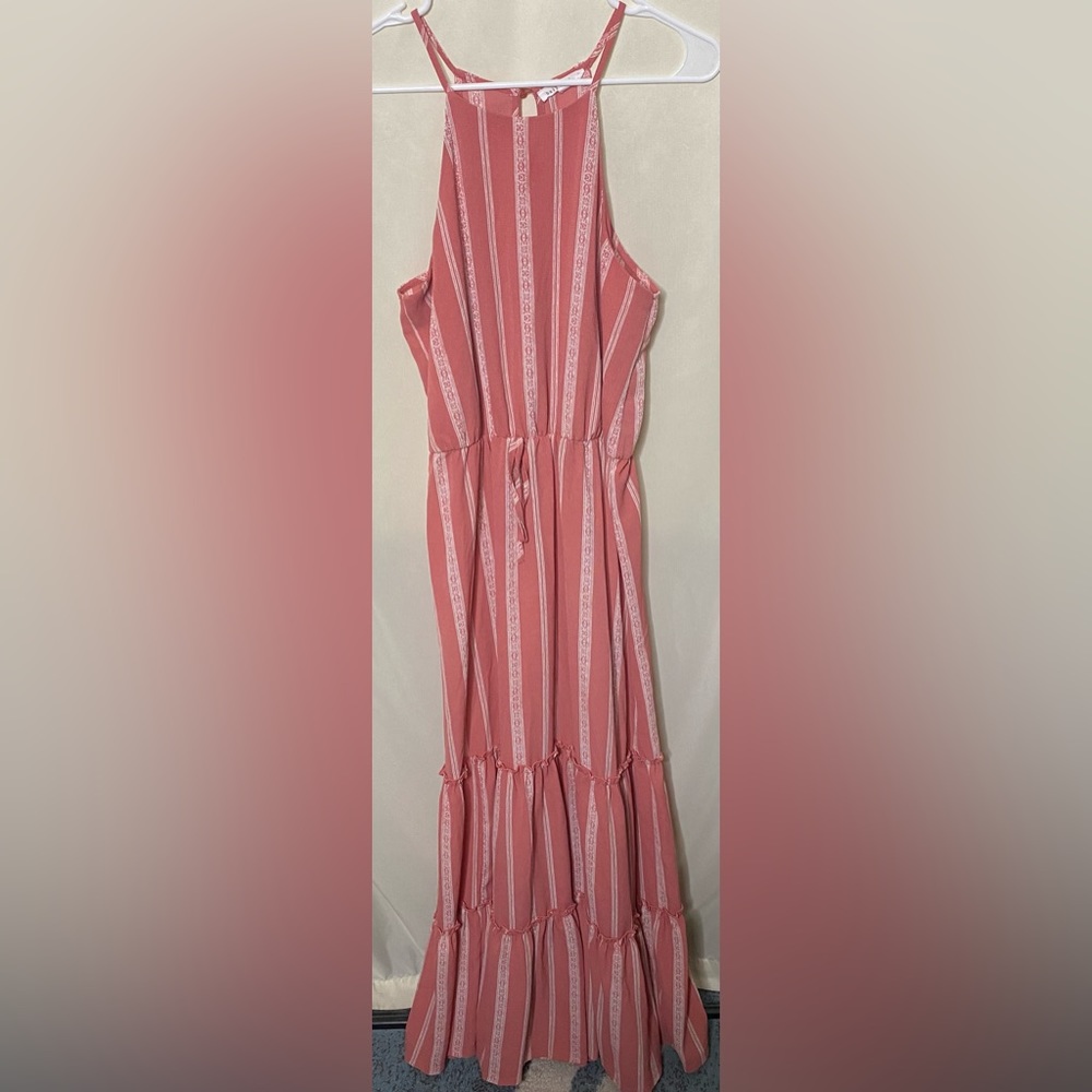 Bailey Blue Makui Striped Tiered Ruffle Maxi Dress